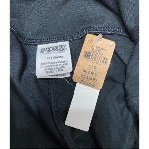 Black LG PINK leggings NWT